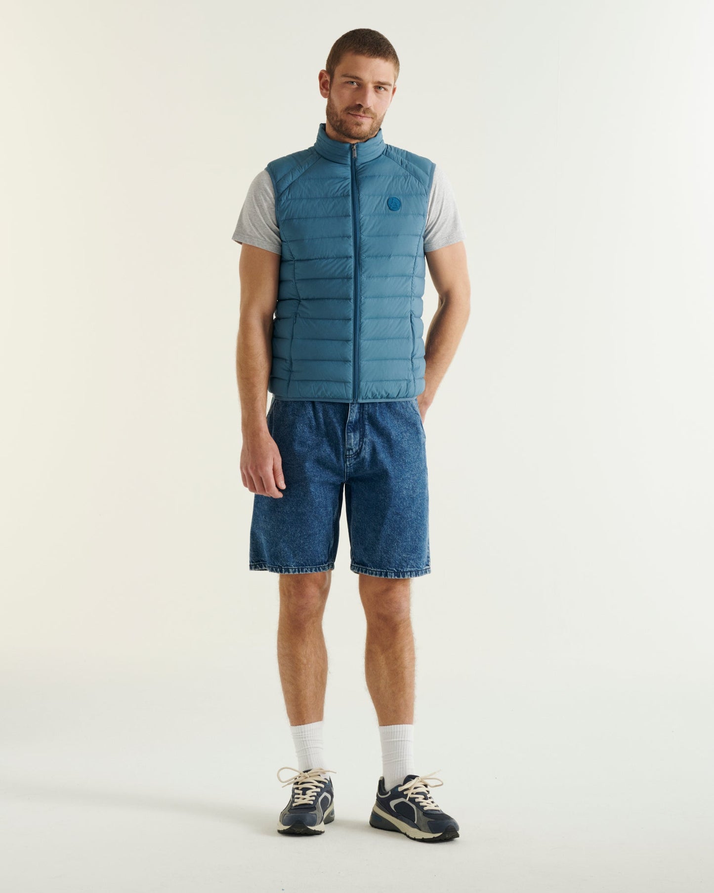 Doudoune sans manches stretch Bleu jeans Arafo