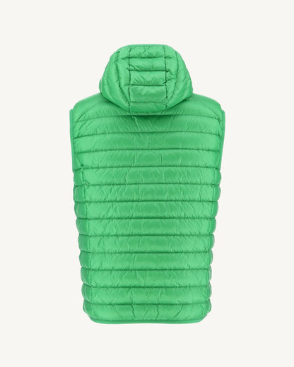Doudoune sans manches à capuche Vert Pat