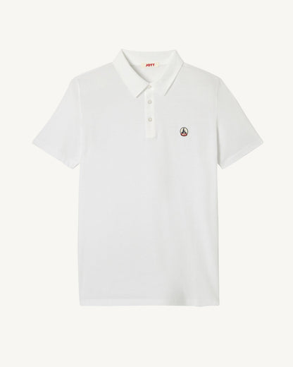 Polo en coton biologique Blanc Lavan