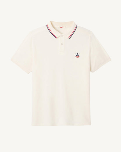 Polo en coton biologique Blanc cassé Lucien
