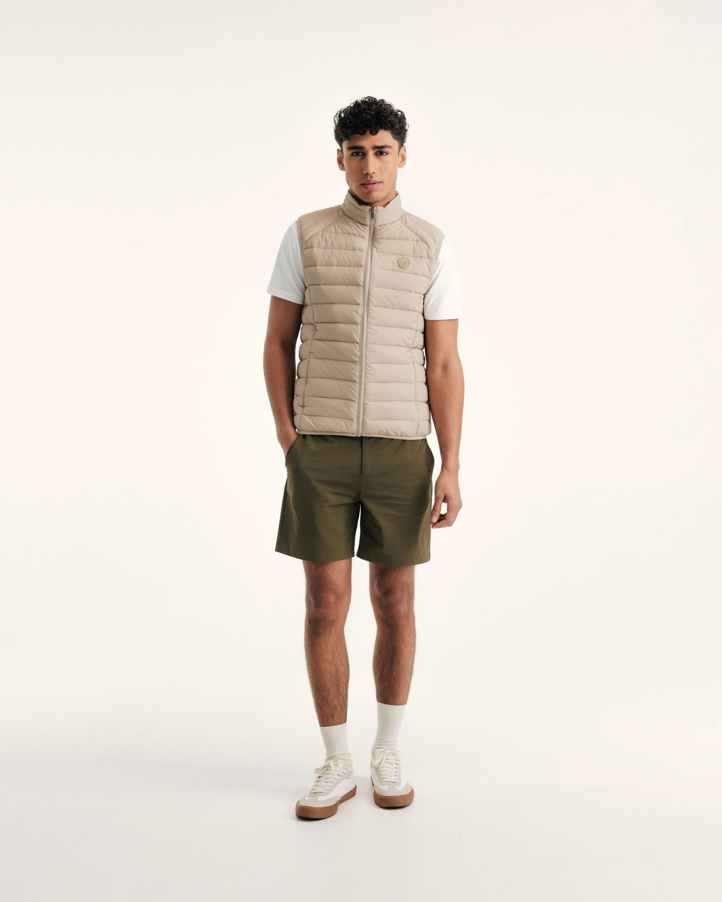 Doudoune sans manches stretch Beige Arafo